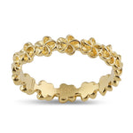 Solid 14K Gold Plumeria Eternity Band Ring