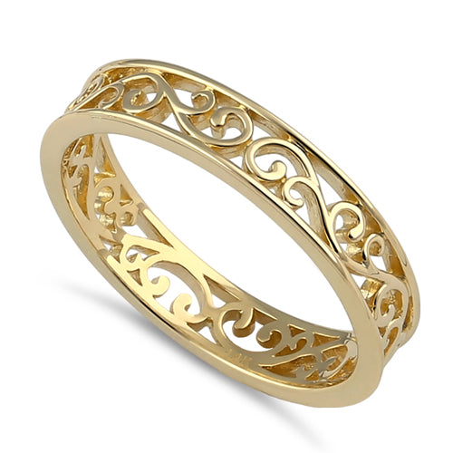 Solid 14K Gold Unique Band Ring