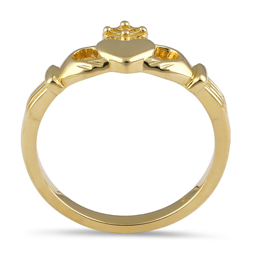 Solid 14K Gold Plain Claddagh Ring