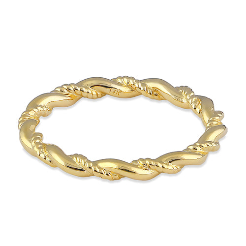 Solid 14K Gold Twist Ring