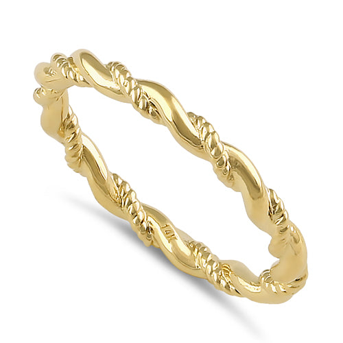 Solid 14K Gold Twist Ring