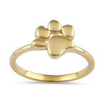 Solid 14K Gold Dog Paw Ring