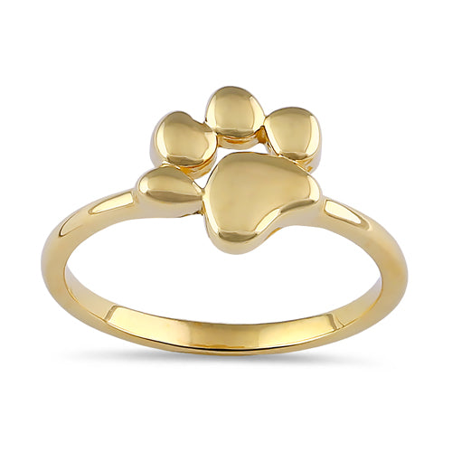 Solid 14K Gold Dog Paw Ring
