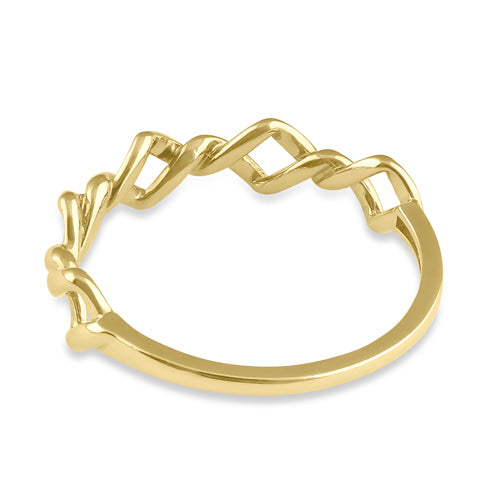 Solid 14K Gold Twisted Rope Ring