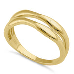 Solid 14K Gold Thick Double Wave Ring