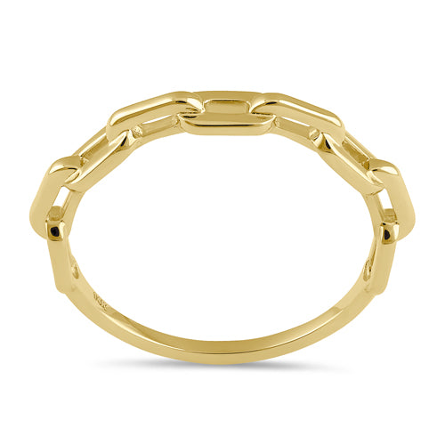 Solid 14K Gold Chain Link Ring