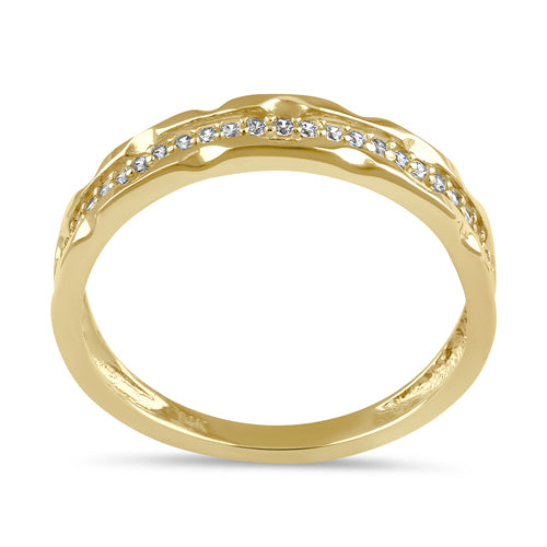 Solid 14K Gold 3 in 1 CZ Stackable Ring