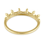 Solid 14K Gold Dainty Crown CZ Ring