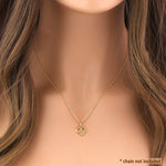 Solid 14K Yellow Gold Infinity Heart Diamond Pendant