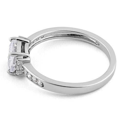 Sterling Silver Cushion Clear CZ Ring