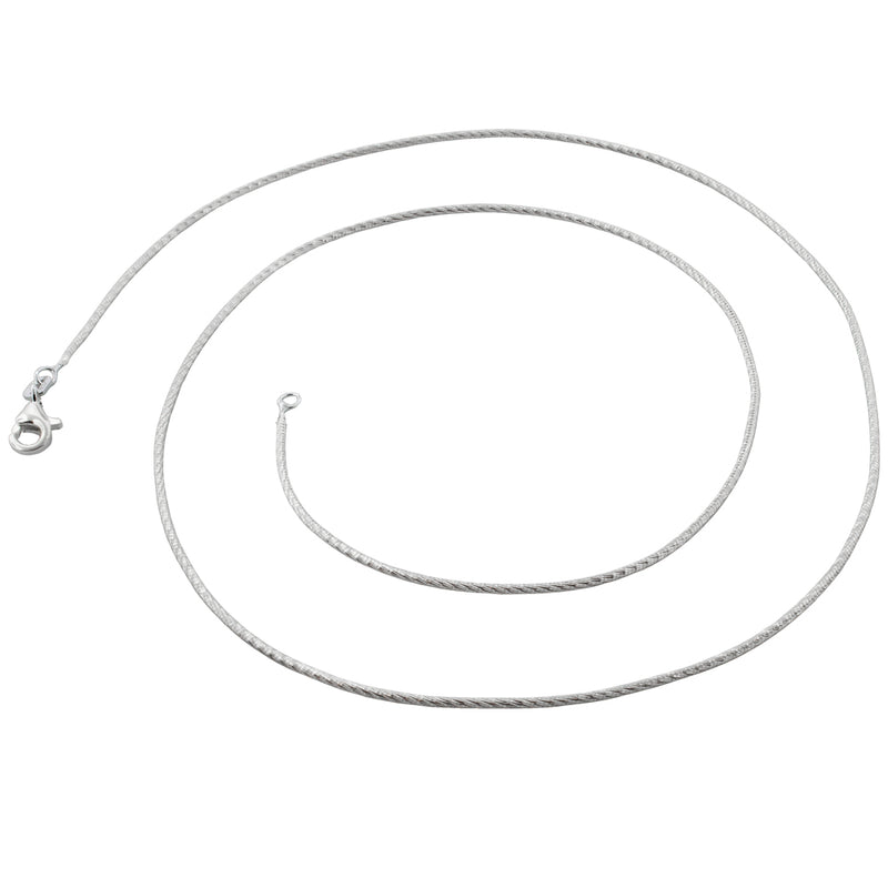 Rhodium Sterling Silver Glitter Snake Chain 1.25mm