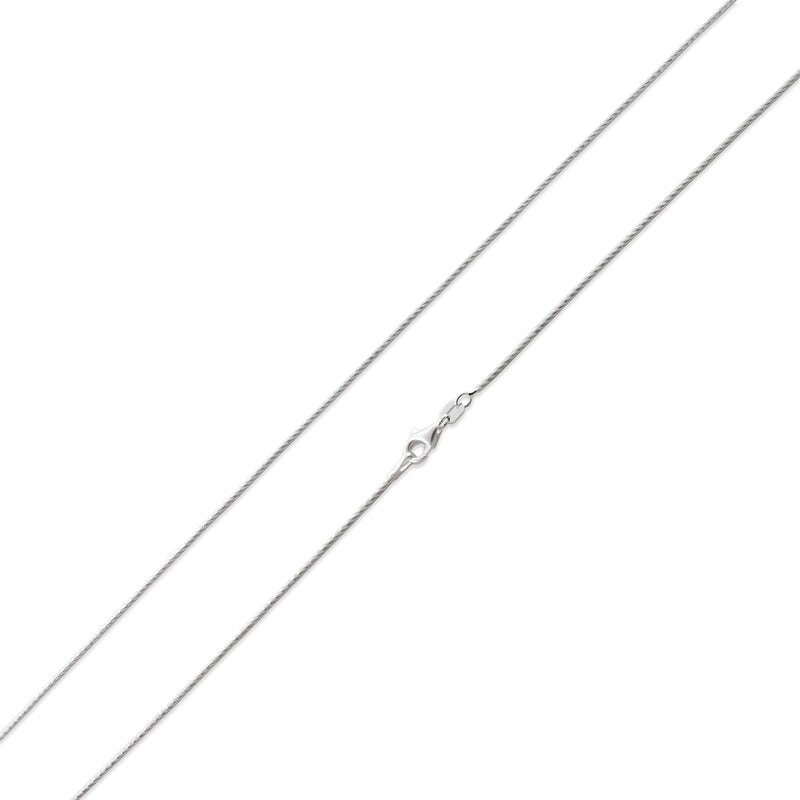 Rhodium Sterling Silver Glitter Snake Chain 1.25mm