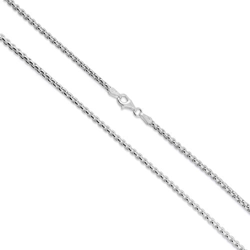Sterling Silver Round Box Chain Necklace 3.8mm
