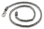 Sterling Silver Round Byzantine Chain Necklace - 4.6MM