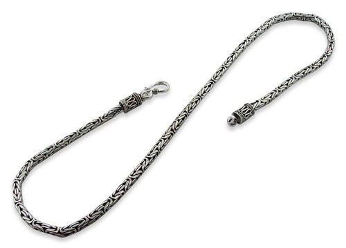 Sterling Silver Round Byzantine Chain Necklace - 4.6MM