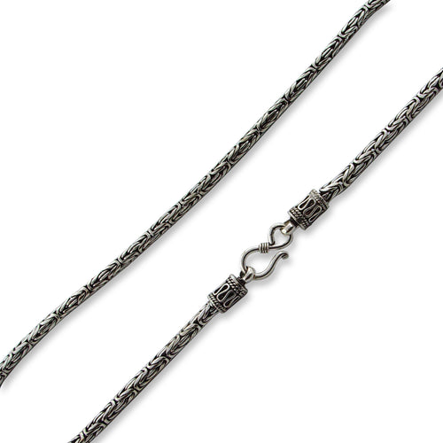 Sterling Silver Round Byzantine Chain Necklace - 4.6MM