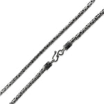 Sterling Silver Round Byzantine Chain Bracelet/Anklet - 7.0MM