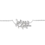 Sterling Silver Blue Opal Trendy Leaf Bracelet