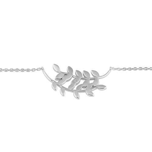 Sterling Silver Blue Opal Trendy Leaf Bracelet