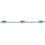Sterling Silver Adjustable Dainty Chain Bracelet with Lab Opal