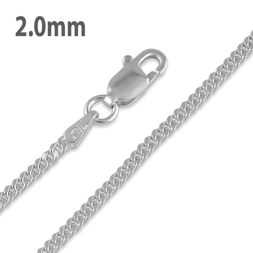 Sterling Silver Curb Chains 2MM