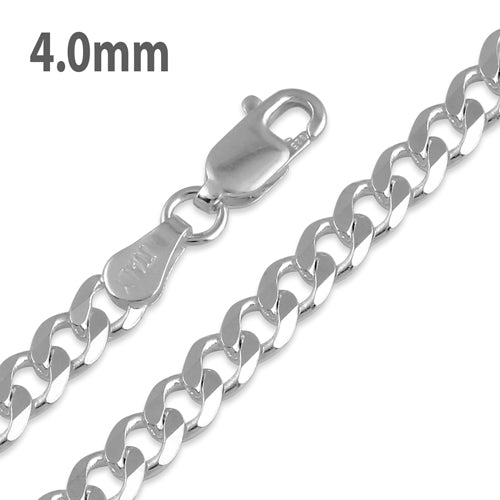 4mm sterling silver curb chain Clearance