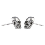 Sterling Silver Grinning Skull Earrings