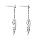 Sterling Silver Dangle Wing Earrings