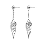 Sterling Silver Dangle Wing Earrings