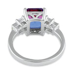 Sterling Silver Bi-color Purple Pink Ombre CZ Ring