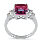 Sterling Silver Bicolor Blue/Pink Ombre CZ Ring
