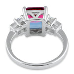 Sterling Silver Bicolor Blue/Pink Ombre CZ Ring