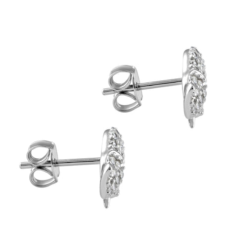 Sterling Silver Elephant CZ Earrings