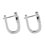 Sterling Silver Cross Hoop CZ Earrings