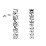 Sterling Silver CZ Bar Earrings