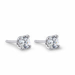 Sterling Silver 4mm Round Cut Solitaire Prong CZ Earrings