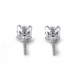 Sterling Silver 5mm Round Cut Solitaire Prong CZ Earrings