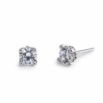 Sterling Silver 5mm Round Cut Solitaire Prong CZ Earrings