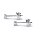 Sterling Silver 3mm Round Cut Basket Setting CZ Earrings