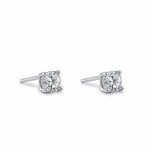 Sterling Silver 5mm Round Cut Basket Setting CZ Earrings