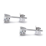 Sterling Silver 5mm Round Cut Basket Setting CZ Earrings