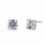Sterling Silver 6.5mm Round Cut Basket Setting CZ Earrings