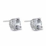 Sterling Silver 8mm Round Cut Basket Setting CZ Earrings