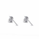 Sterling Silver 3X5mm Oval Cut Basket Setting CZ Earrings