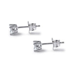 Sterling Silver 4X6mm Oval Cut Basket Setting CZ Earrings