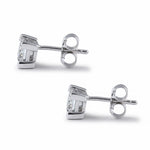 Sterling Silver 5mm Princess Cut Basket Setting CZ Earrings