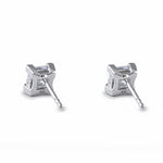 Sterling Silver 5mm Princess Cut Basket Setting CZ Earrings