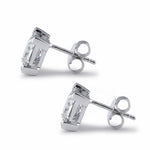 Sterling Silver 7mm Princess Cut Basket Setting CZ Earrings