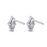 Sterling Silver 4X8mm Marquise Cut Basket Setting CZ Earrings