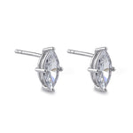Sterling Silver 5X10mm Marquise Cut Basket Setting CZ Earrings